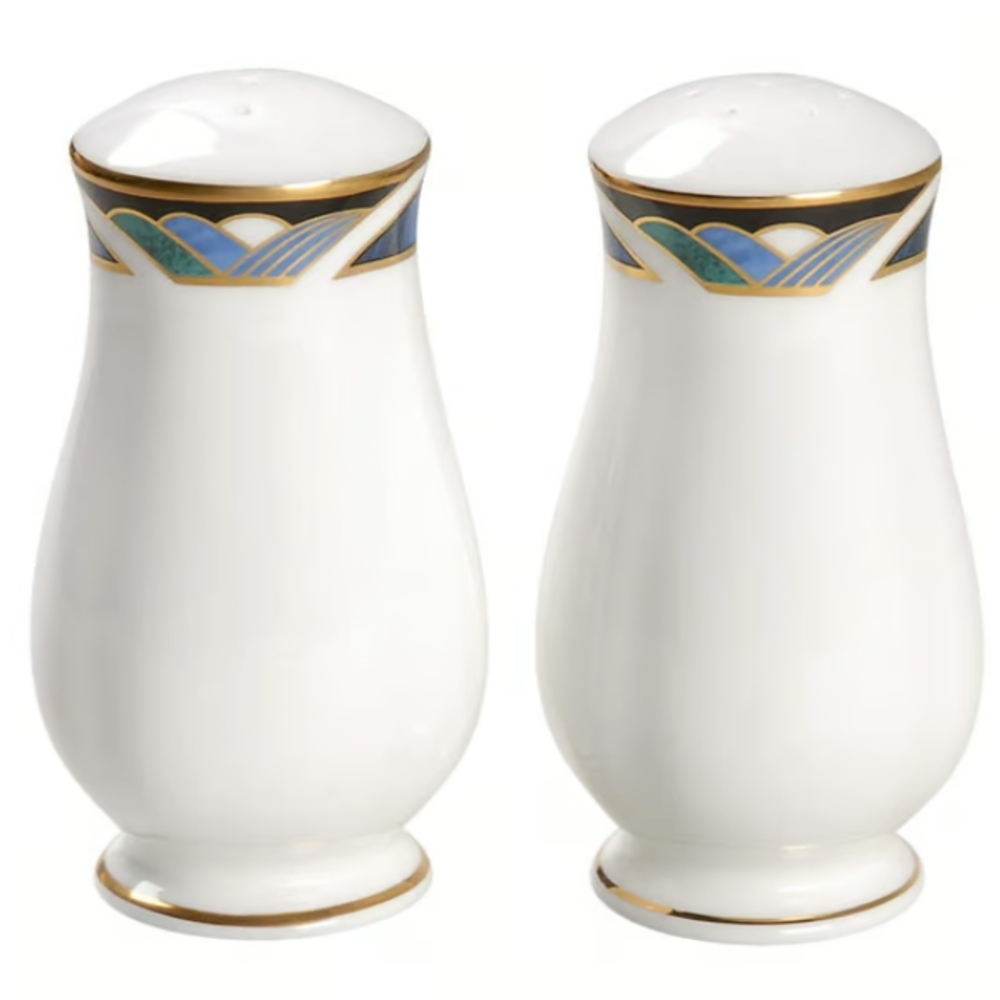 Lenox Royal Kelly Elegant White and Gold Salt and Pepper Shakers